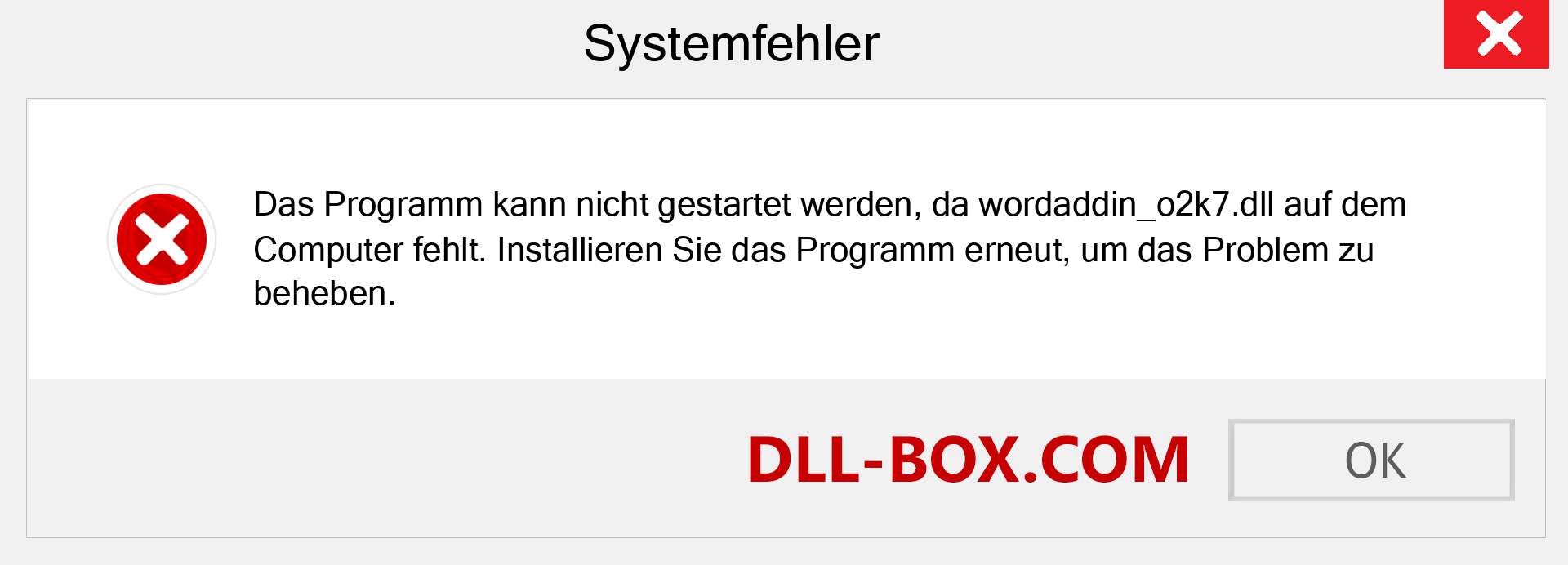 wordaddin_o2k7.dll-Datei fehlt?. Download für Windows 7, 8, 10 - Fix wordaddin_o2k7 dll Missing Error unter Windows, Fotos, Bildern